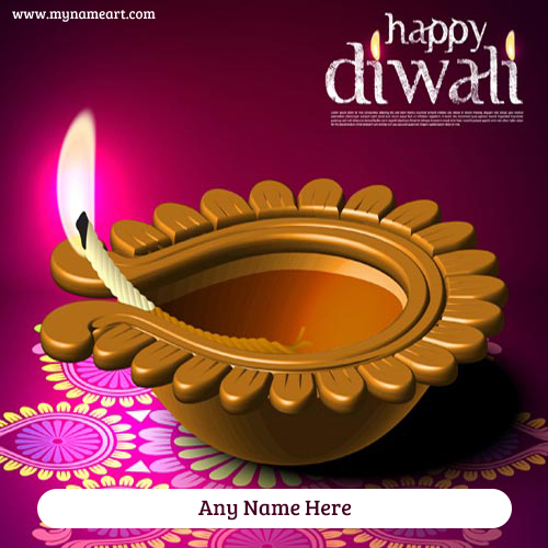 Write Name On Diwali Greeting Card