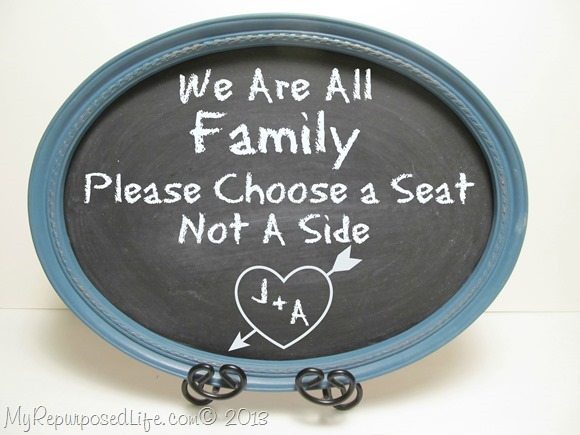 oval framed chalkboard