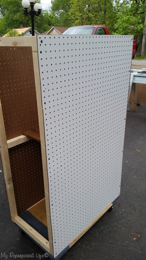 portable pegboard tool cart