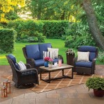 4 Piece Wicker Patio Conversation Furniture Set