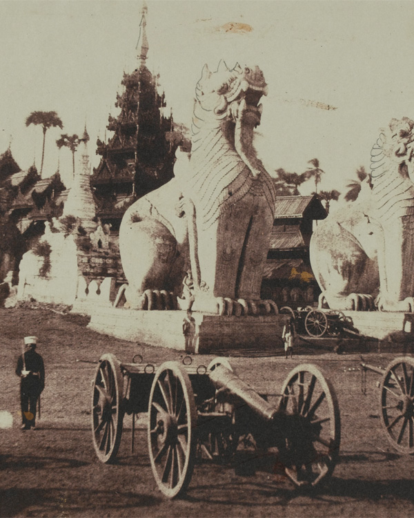 North-east view of the Great Pagoda (Shwesandaw or Temple of the Golden Hair Relic) at Prome (Pyay), 1852