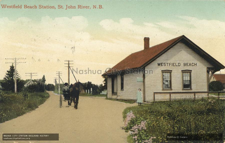 Postcard: Westfield Beach Station, St. John River, New Brunswick ...