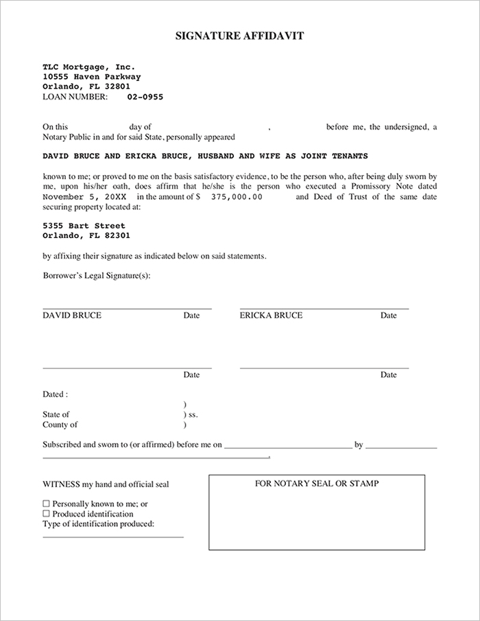 Notary Template Affidavit Hq Printable Documents - Bank2home.com