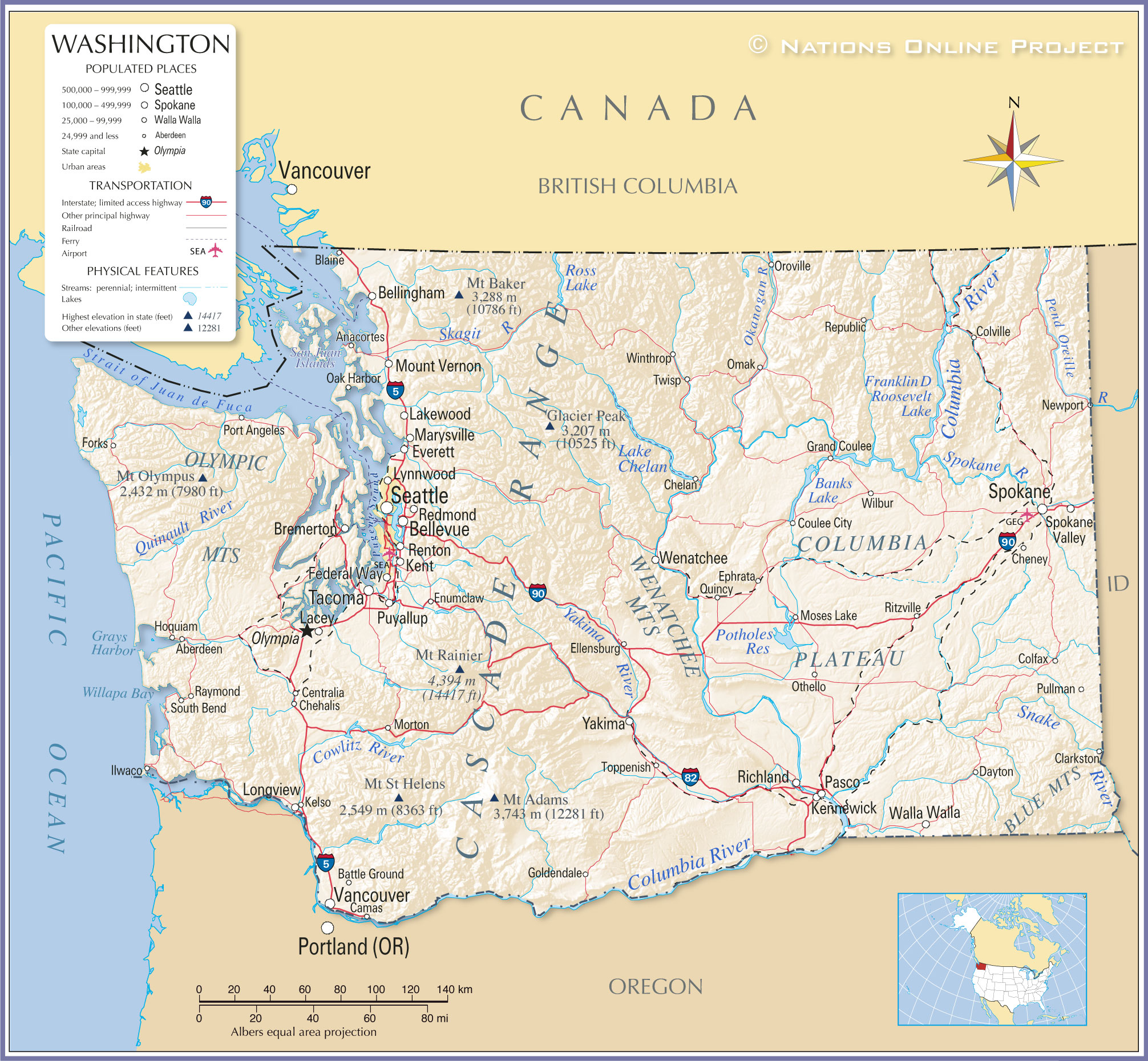 Washington Dams Map