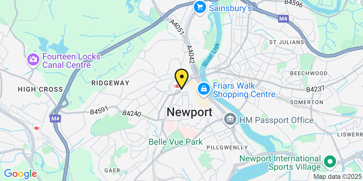 Map of Newport Station Approach