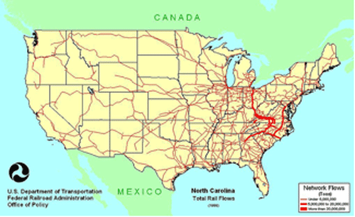 North Carolina total freight flows