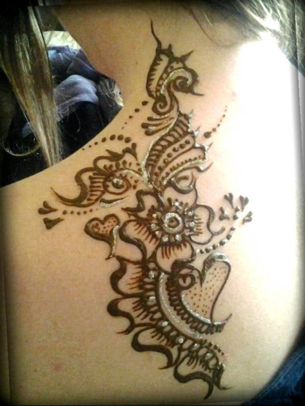 Adorable Heena Tattoo On Side Neck