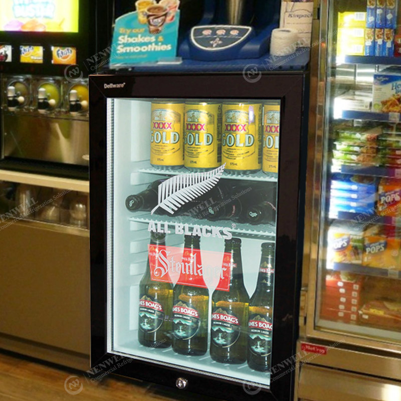 Drink And Food Table Top Glass Door Display Fridge