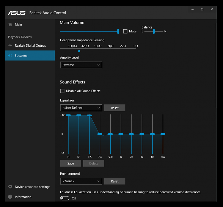 Realtek audio control