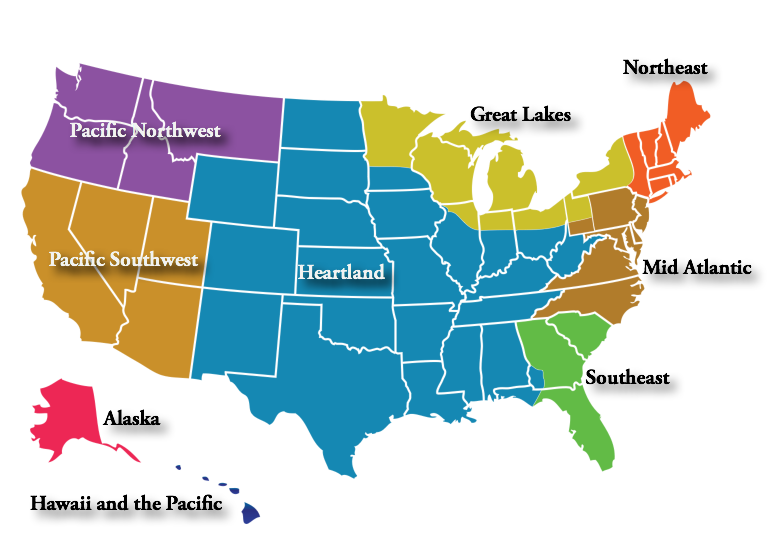 Us Map Mid Atlantic Region