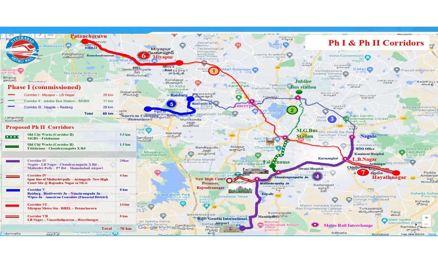 Route map for Hyderabad Metro - Phase 2 expansion finalised