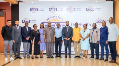 RSSB officials in a group photo with members of the Rwanda Pensioners Association committee at an event to discuss updates on the new pension structure and occupational hazard scheme, on January 22.