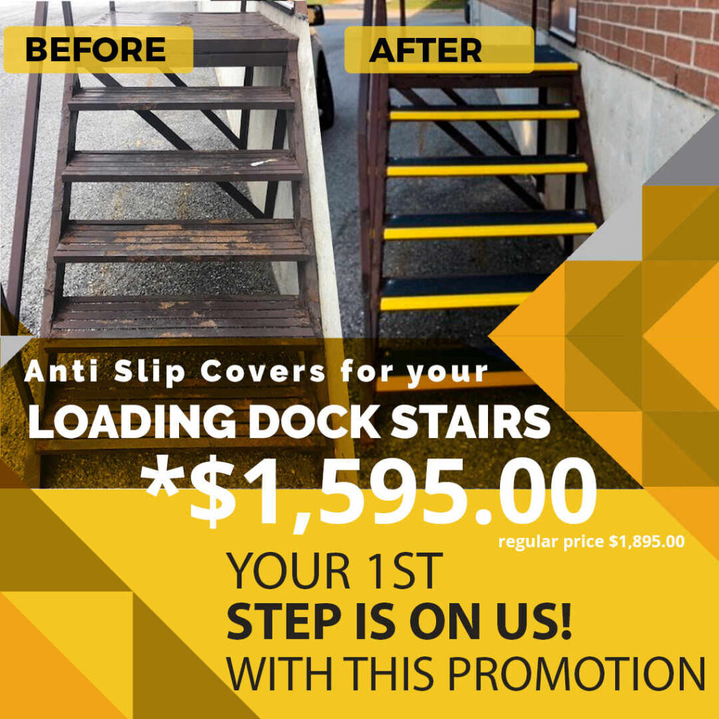 Upgrade Workplace Safety with Nex Industrial’s Anti-Slip Covers for Loading Dock Stairs