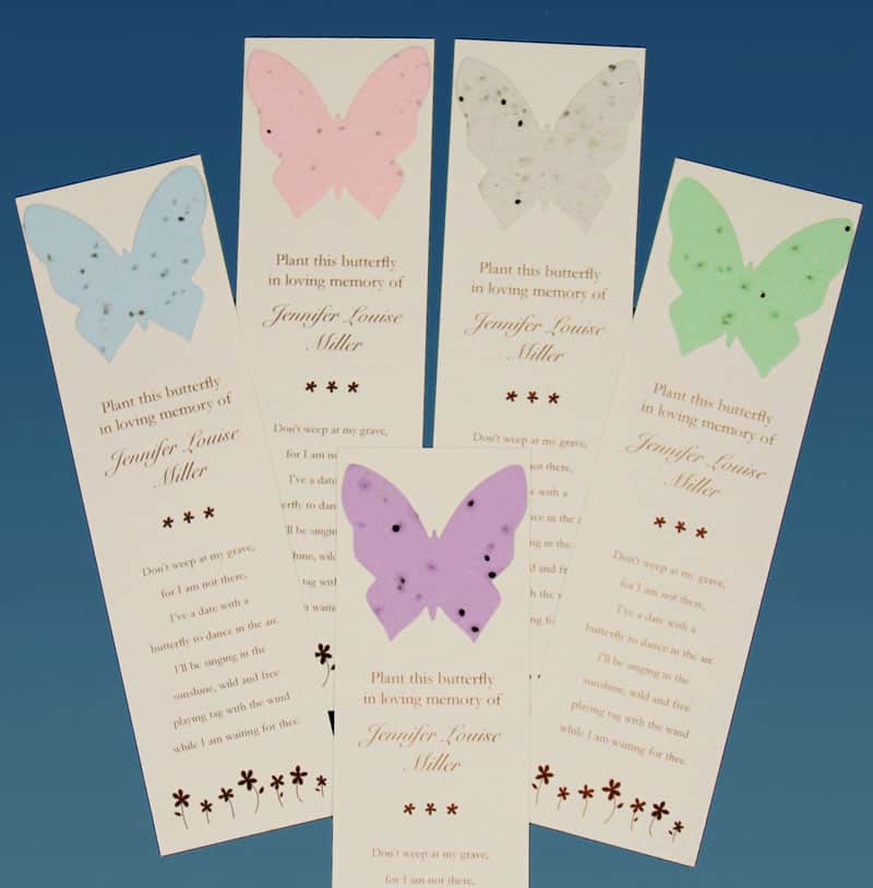 Butterfly memorial seed bookmarks