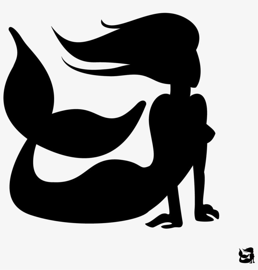 Little Mermaid Silhouette Png - Mermaid Black And White Png Transparent ...