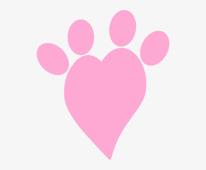 Paw Print In Heart Clipart