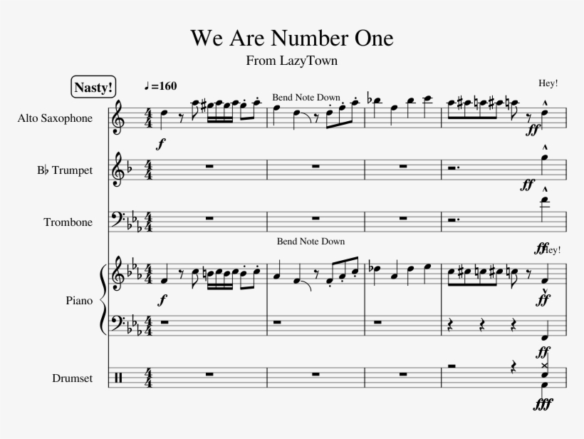 We Are Number One Sheet Music 1 Of 8 Pages Mine Song Lazytown Sheet Music Transparent Png 850x1100 Free Download On Nicepng