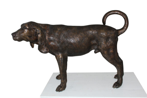 Hound dog Bronze Statue -  Size: 38"L x 12"W x 26"H.