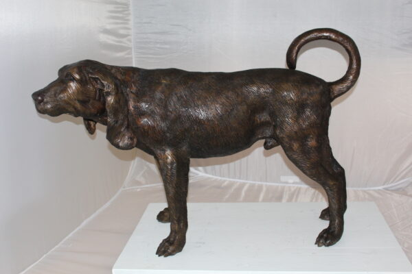 Hound dog Bronze Statue -  Size: 38"L x 12"W x 26"H.