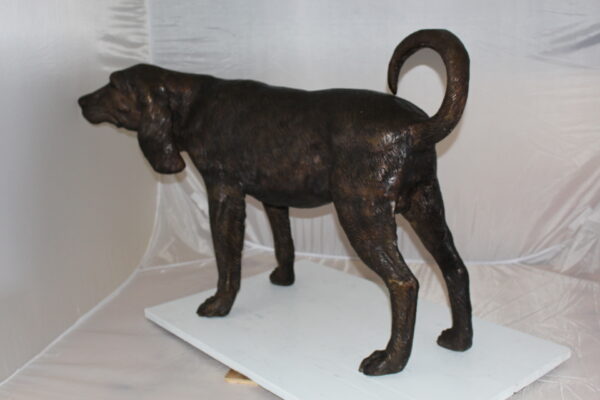 Hound dog Bronze Statue -  Size: 38"L x 12"W x 26"H.