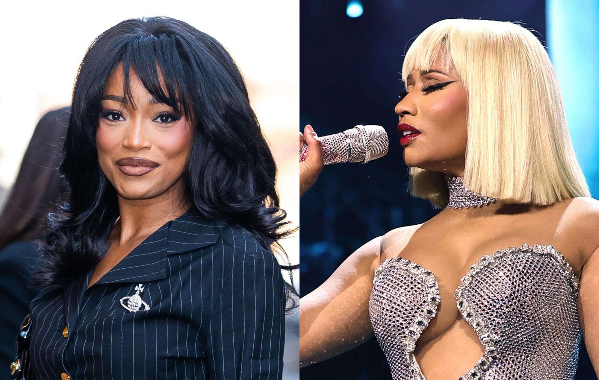 Keke Palmer and Nicki Minaj. Photo credit: TheStewartofNY/GC Images; Jamie McCarthy/Getty Images for Live Nation