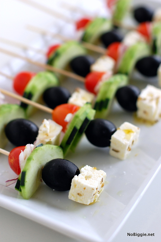 Greek Salad on a Stick | Bridal Shower Finger Foods