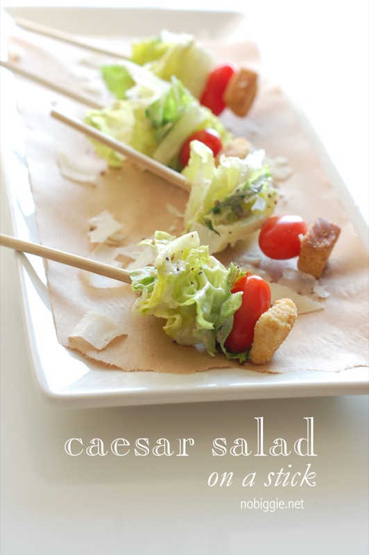 caesar salad on a stick | Shower Finger Foods