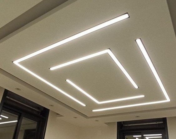 L-Shape Hall False Ceiling Design