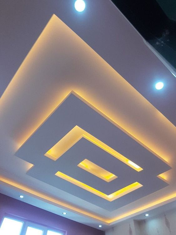 L-Shape Hall False Ceiling Design