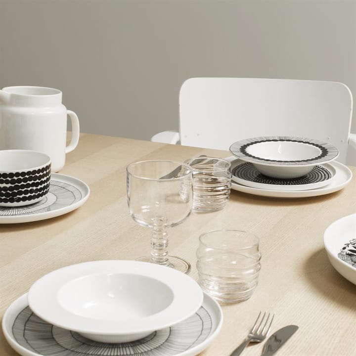 Siirtolapuutarha deep plate Ø 20 cm, black-white Marimekko