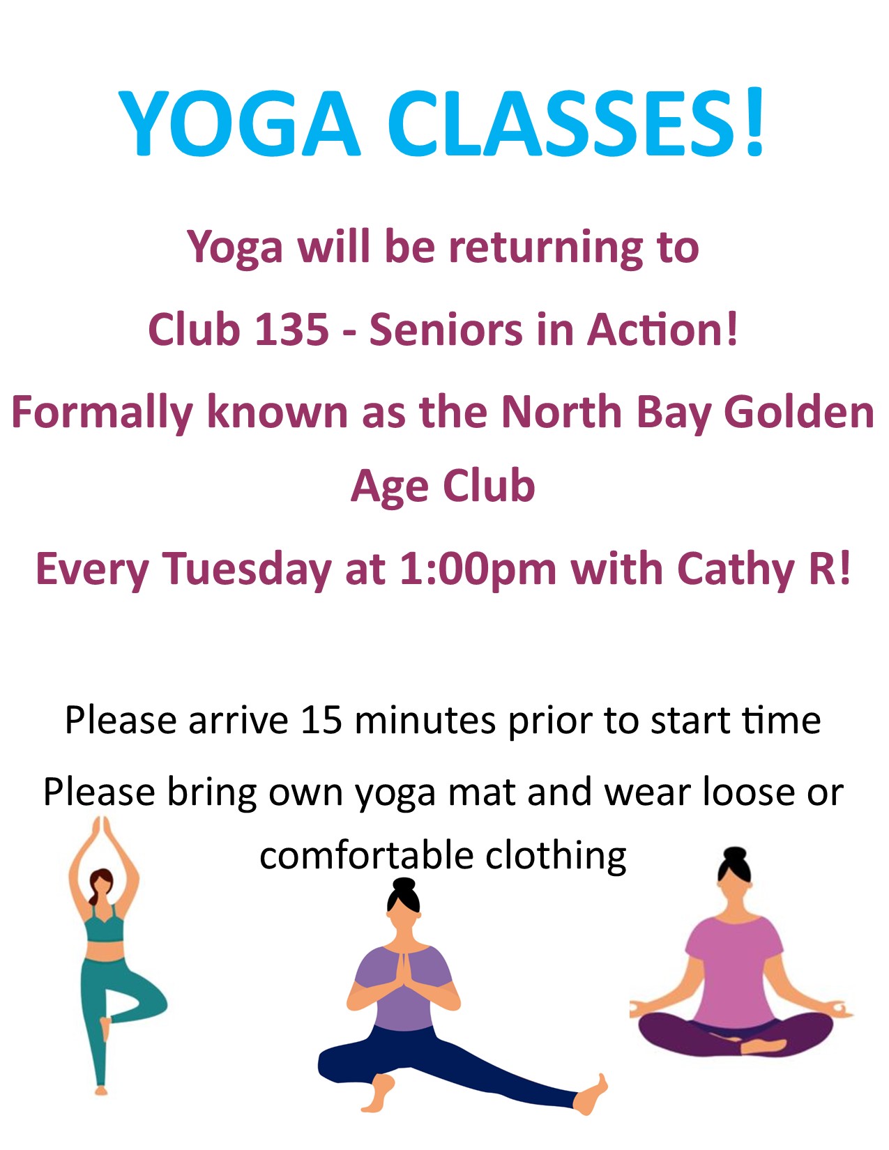 Events Calendar - North Bay Golden Age Club