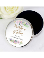 Personalised Mother of the Groom 'Floral Watercolour Wedding' Round Trinket Box