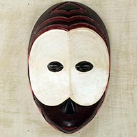 African wood mask, 'Mumuye Pride' - African Art Mumuye Nigerian Tribe Handmade Replica Wall Mask