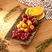 Wood platter, 'Mystical Delicacies' - Hand-Carved Chambira Wood Platter from Peru