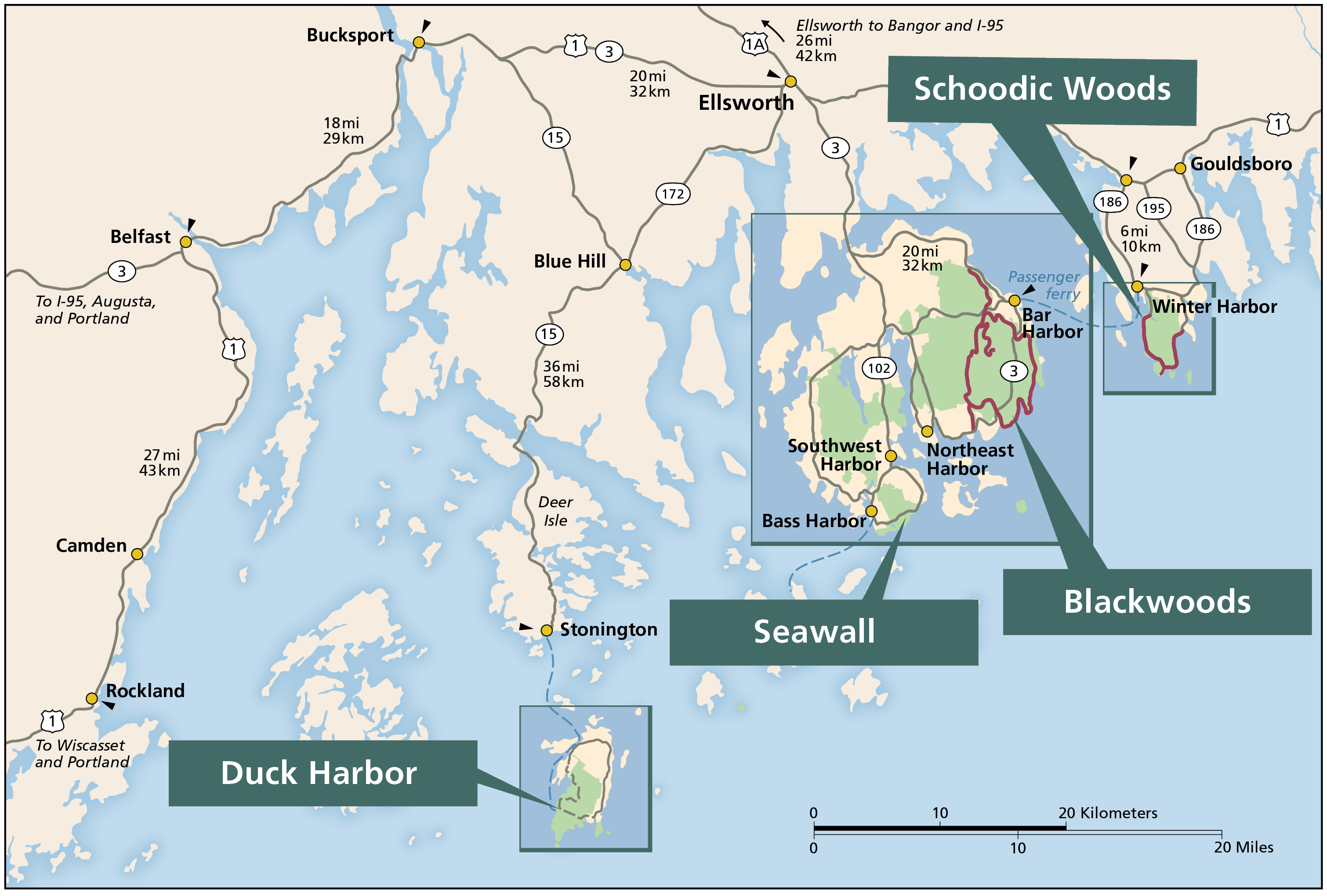 Map Of Maine State Campgrounds - Alissa Madalena