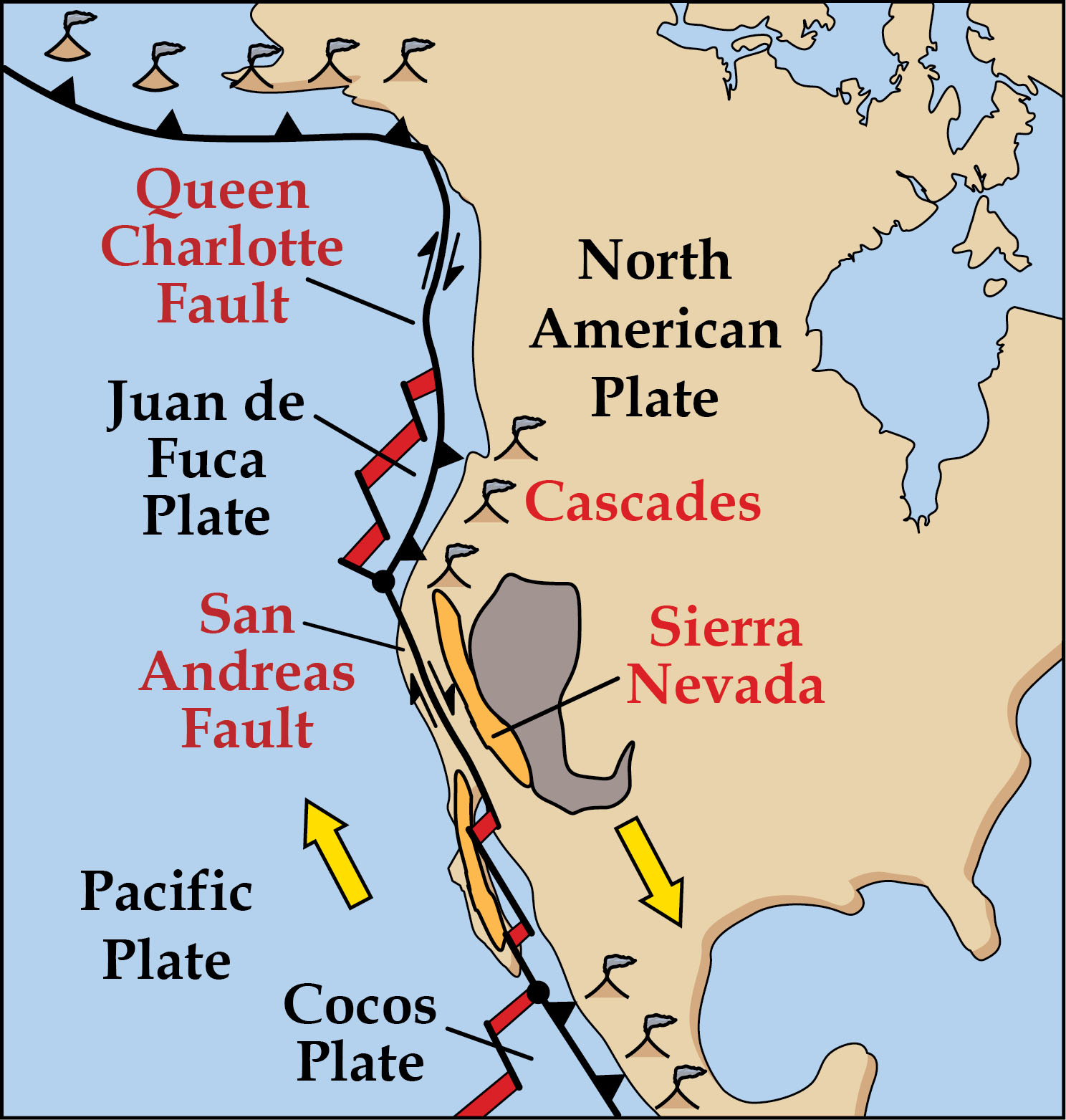 Plate Tectonics Map With Mountains