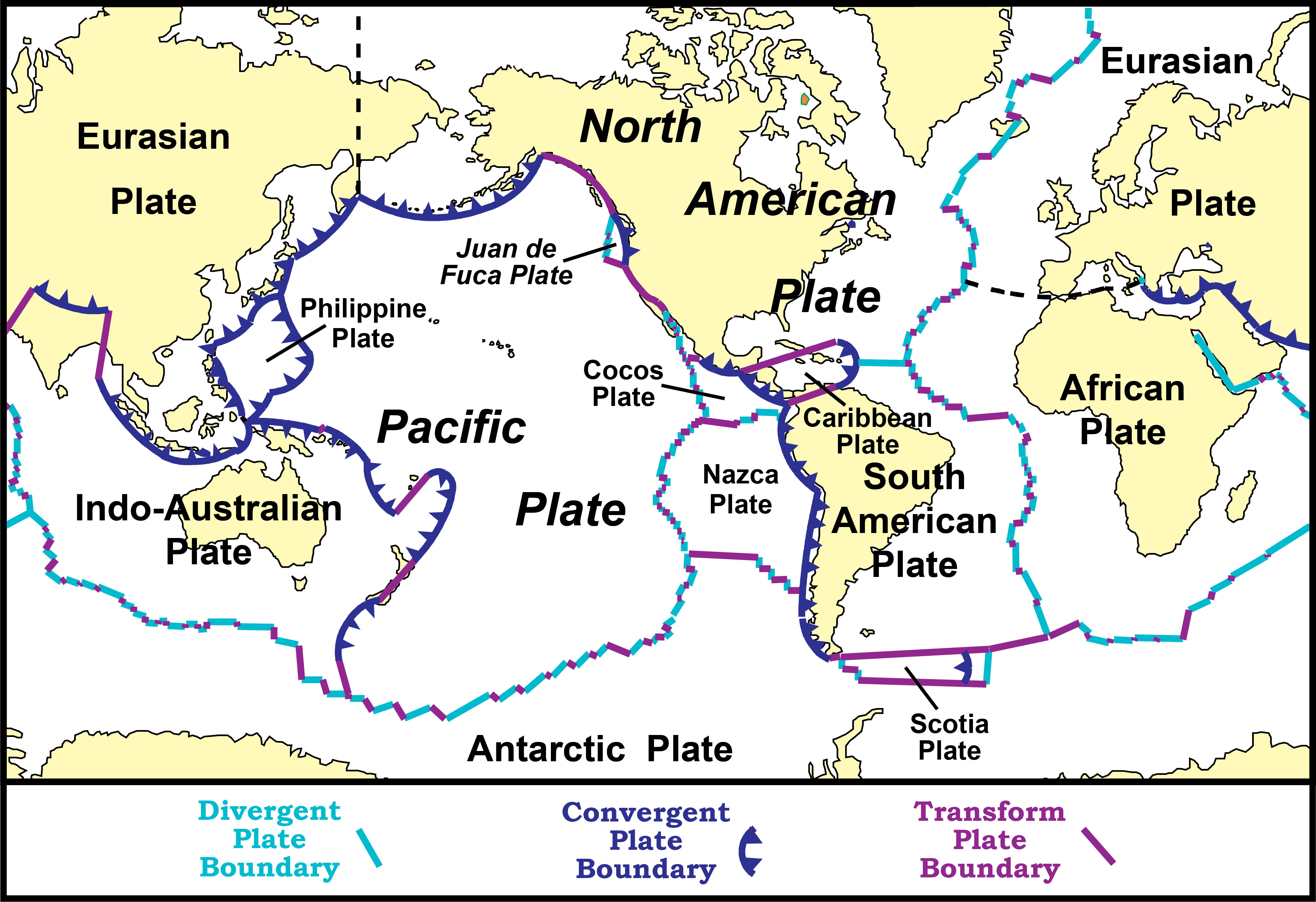 Map Of World Tectonic Plate Boundaries - Gretal Gilbertine