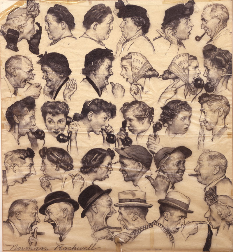 The Gossips study - Art of Norman Rockwell