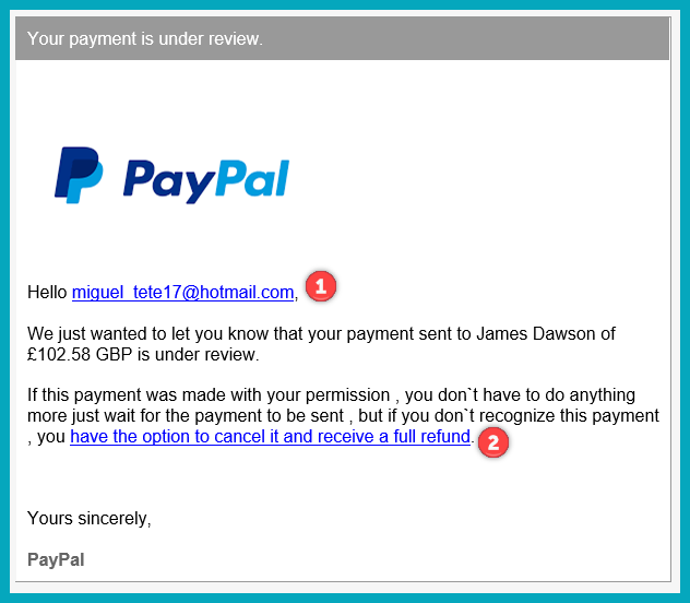 Phishing Email Examples