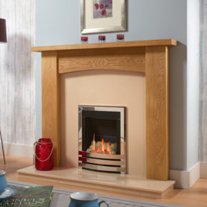 Contemporary Arch Oak Fire Surround