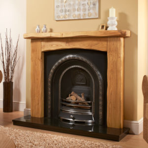 Waney Edge Arched Ashford Oak Fire Surround