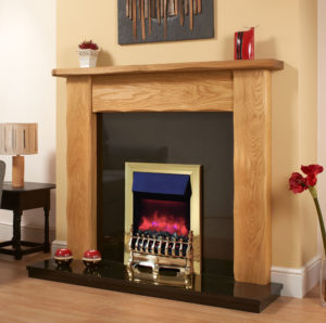 Waney Edge Straight Oak Fireplace Surround