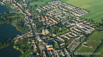 Aerial view of Amsterdam surrounding countryside