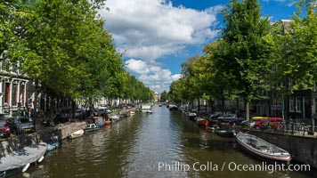 Amsterdam canals and quaint city scenery