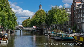 Amsterdam canals and quaint city scenery