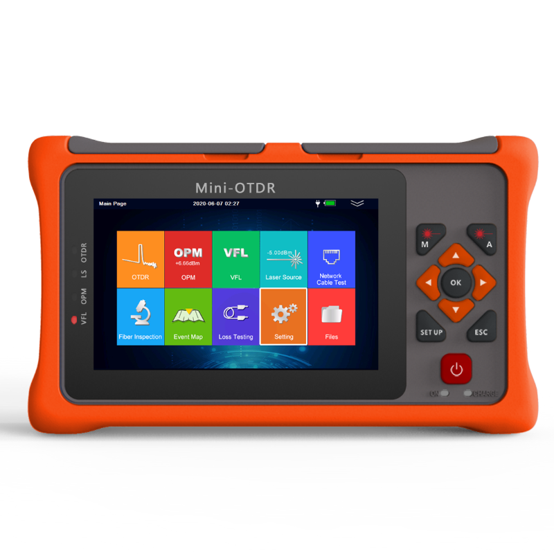 Pro MINI OTDR OFT-70S 1310/1550nm 24/22dB Fiber Optic Reflectometer Touch Screen VFL OLS OPM