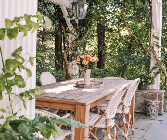 Teak Table and Bistro Chairs