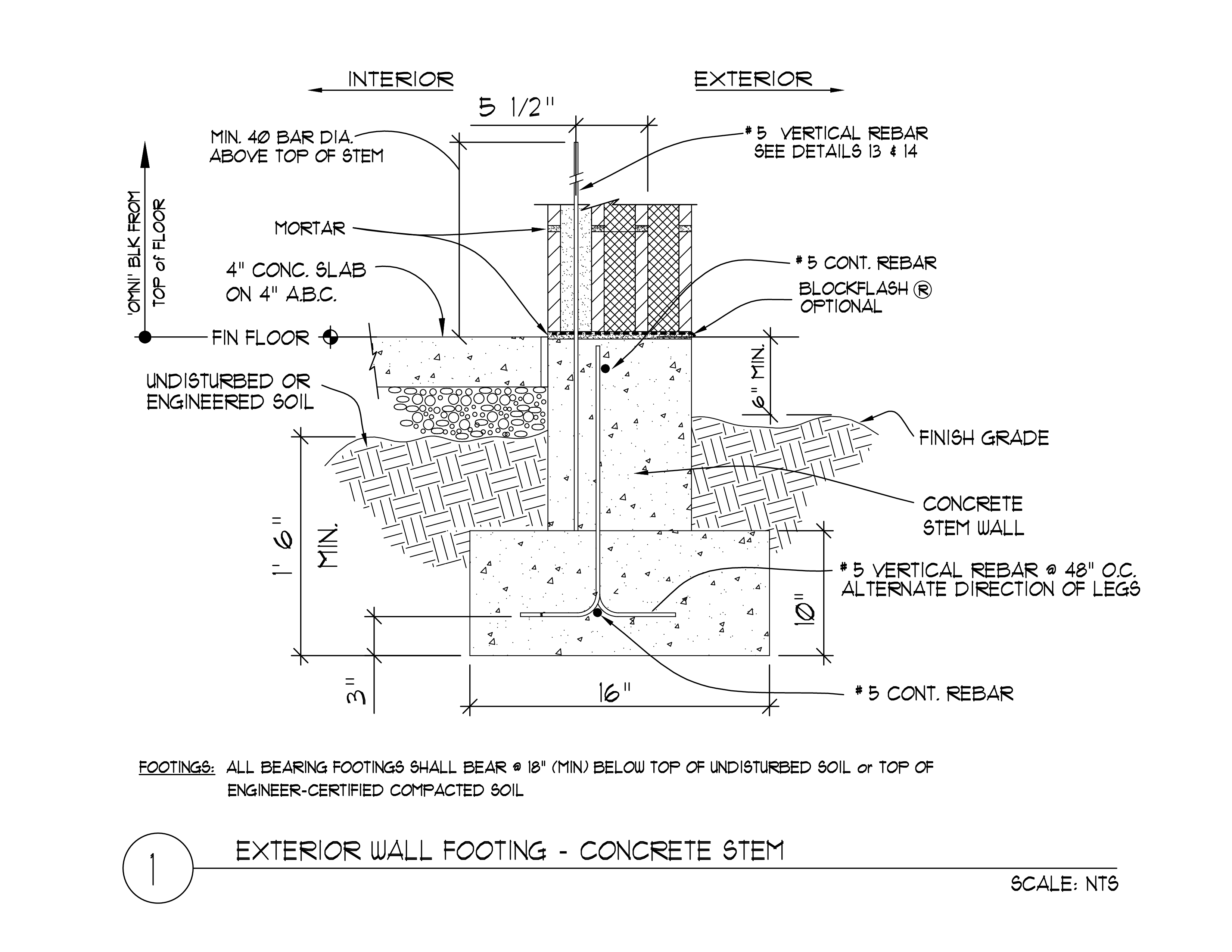 Concrete Wall Footing Details