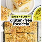 gluten-free rosemary focaccia cut into squares