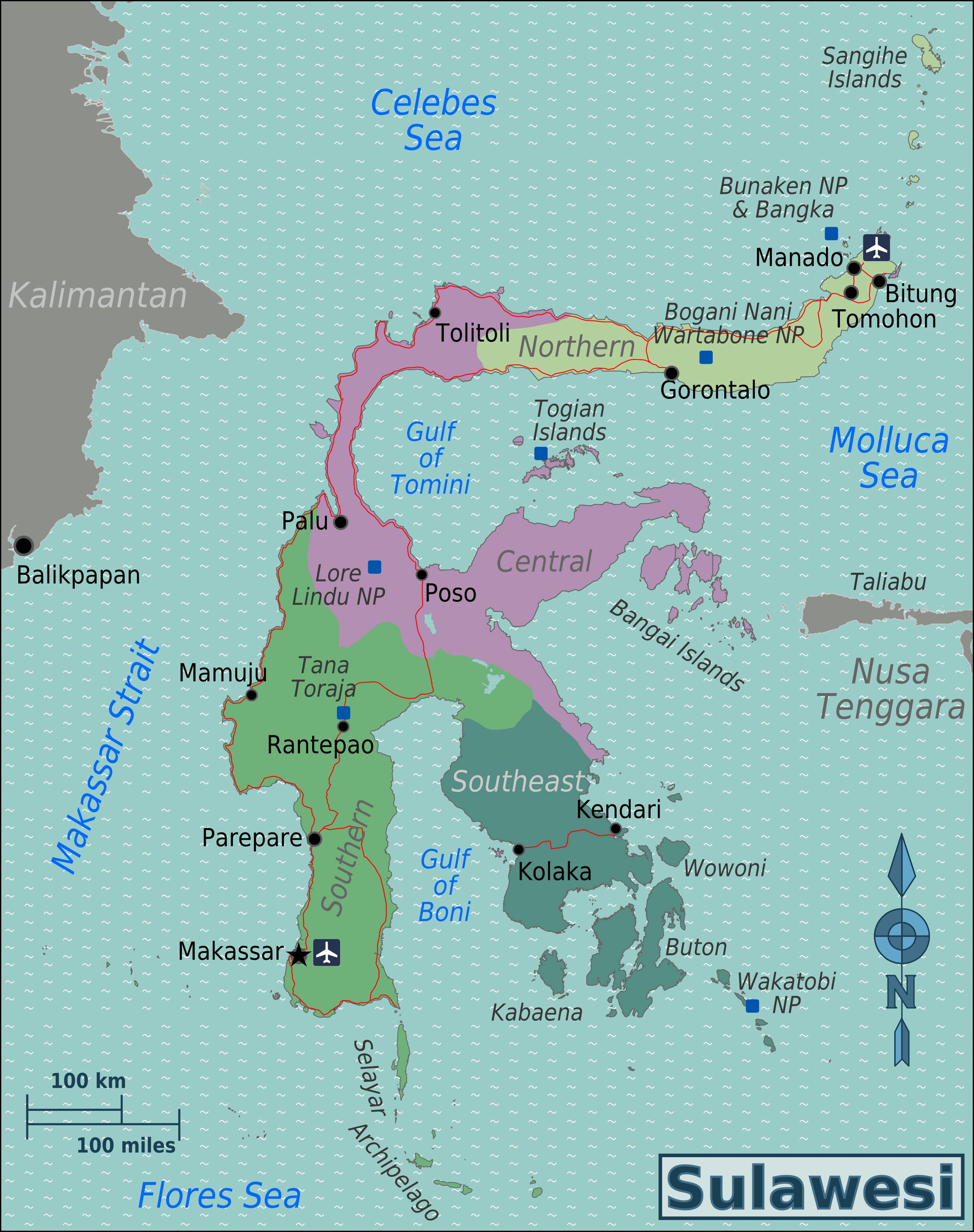 Dibujo De Mapa Mudo De Sulawesi Con Regiones Para Colorear Dibujos ...